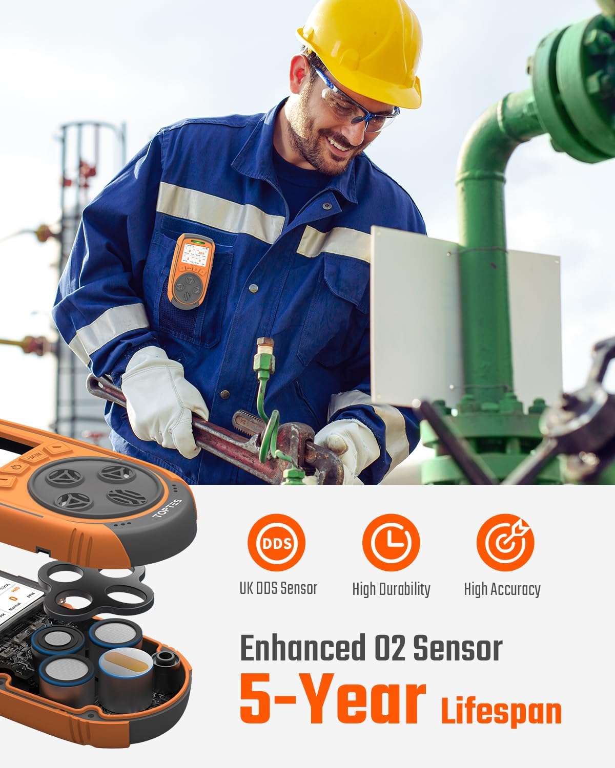 4 Gas Monitor Multi Gas Detector(H₂S, CO, LEL,  O₂)