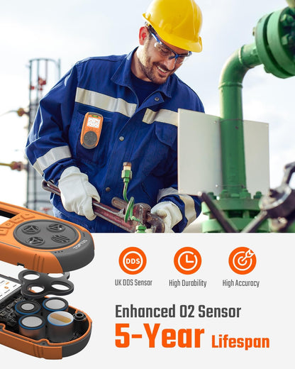 4 Gas Monitor Multi Gas Detector(H₂S, CO, LEL,  O₂)