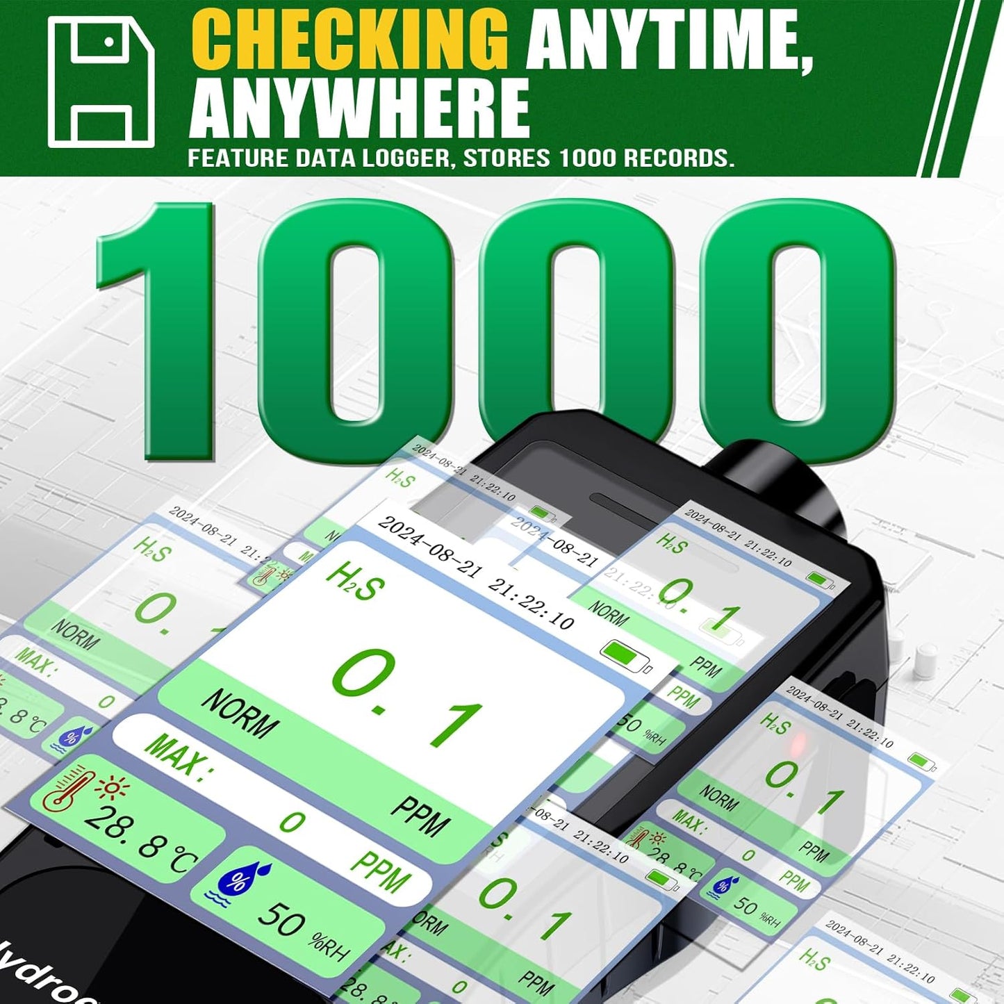 Portable Hydrogen Sulfide Detector（ H2S /0-100 PPM）