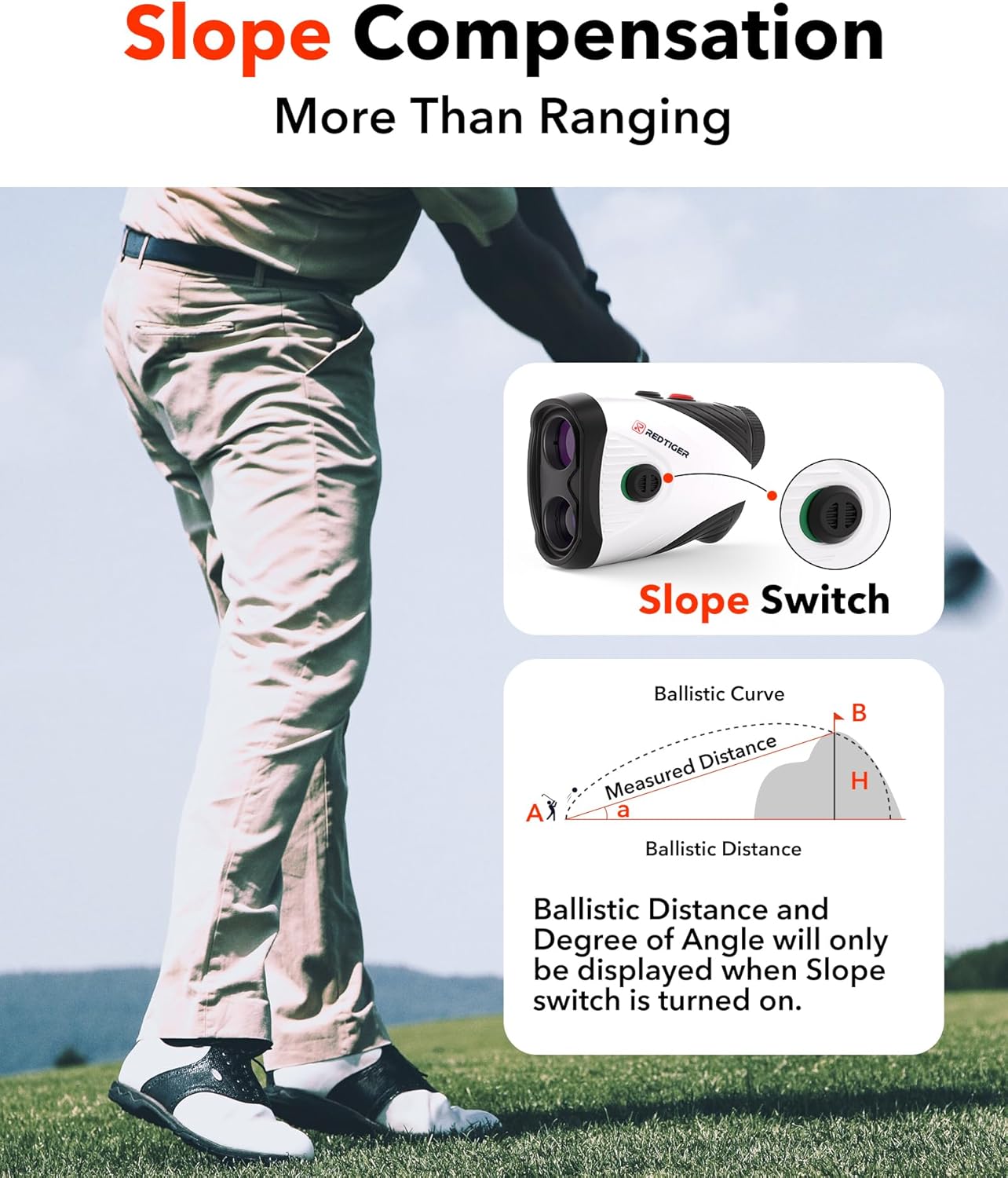 Golf Rangefinder with Slope Switch-1200 Yards
