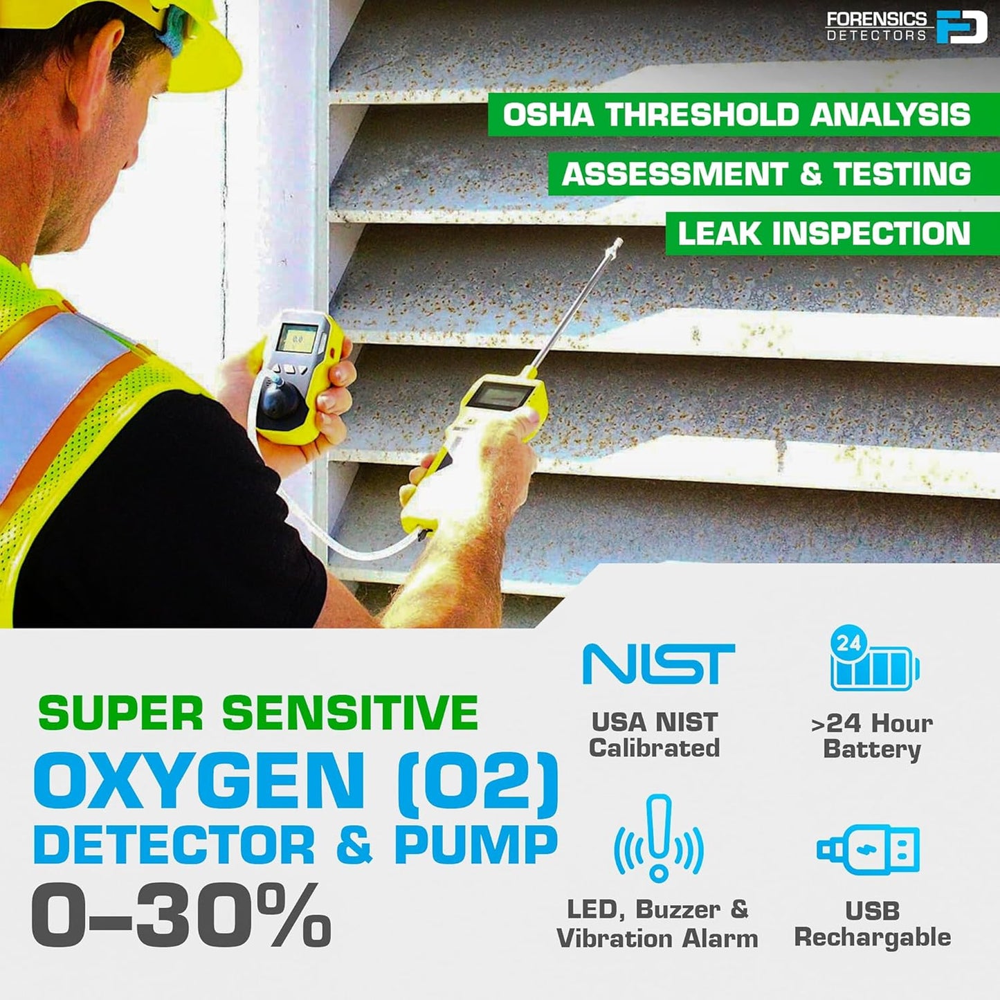 OXYGEN O2 Detector Analyzer + PUMP（0-30%）